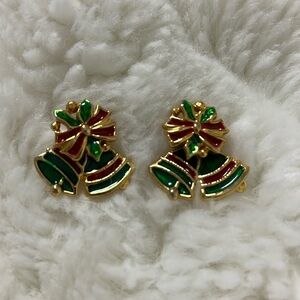 Bows and Bells Yule Time 3D Earrrings